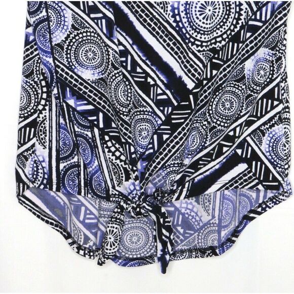 CHICO'S medallion print tie front stretch top 0 - Picture 2 of 4